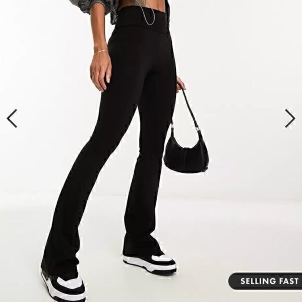 ASOS Stradivarius Jersey Sculpt Flare Leggings In Black